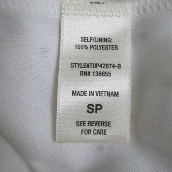 Beacon Apparel Peasant Long Sleeve V-Neck Blouse-White/Black-SP-NWT - Picture 8 of 16